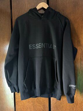 Fear of God Essentials Black Hoodie – Men’s Size L